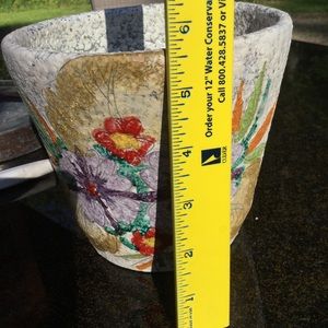 ⚜️ Vintage Vase Italy Teal Cobalt Floral Hand Painted  🎨 POTTERY